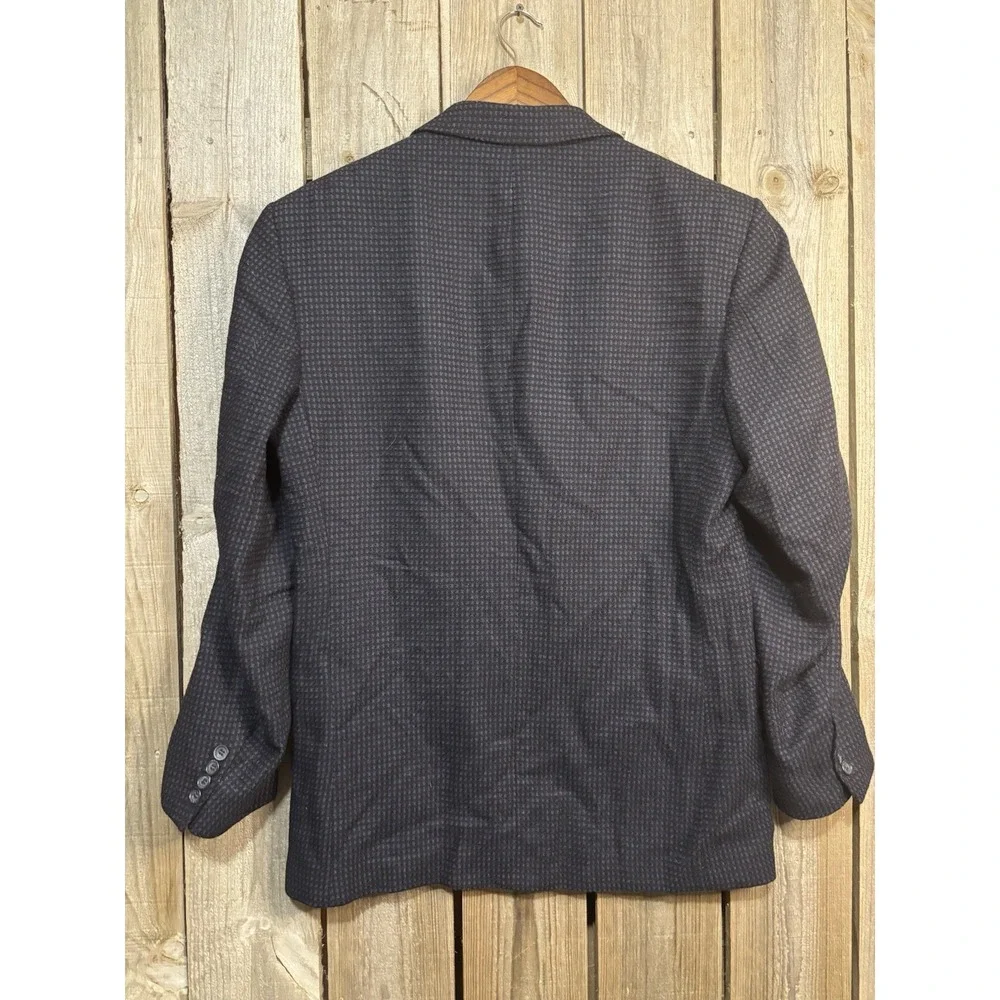 Mens Bachrach Blazer 38R Cashmere Blend Sport‎ Coat Black Textured Italy Fabric